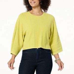 Wynne Layers Cream White Variegated Ottoman Knit Sweater XL